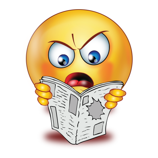 Angry Reading Newspaper Emoji