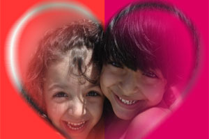 Pink Red Heart photo effect